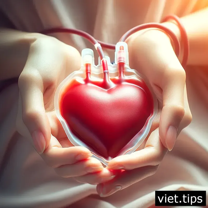 Lifesaving impact of blood donation depicted through a heart-shaped blood bag