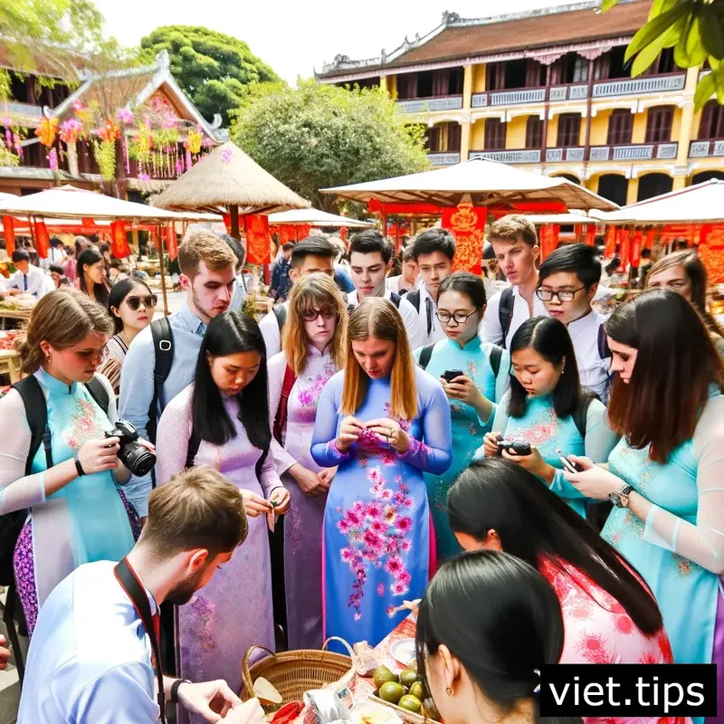 students in Vietnam participating in cultural exchange for SEO