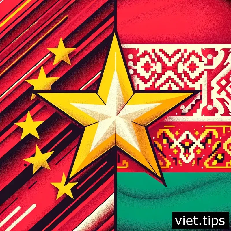 Vietnam and Belarus flags symbolizing friendship